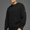 Bluza z kapturem z teksturowanej dzianiny – Black