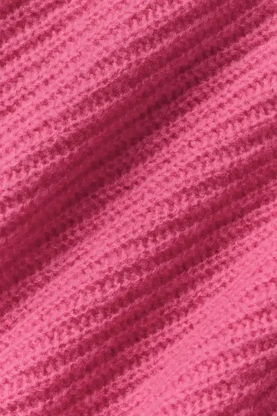 Bluza z kapturem z wełny i kaszmiru z prążkowanymi wstawkami i zamkiem na całej długości – Paradise Pink
