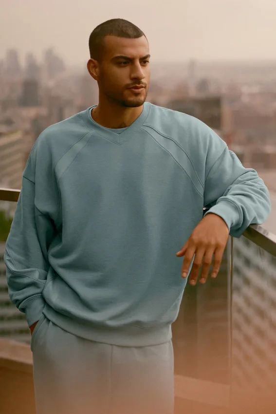 Bluza z okrągłym dekoltem Field – kolor Desert Sage