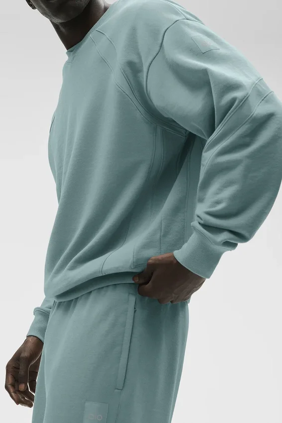 Bluza z okrągłym dekoltem Field – kolor Desert Sage