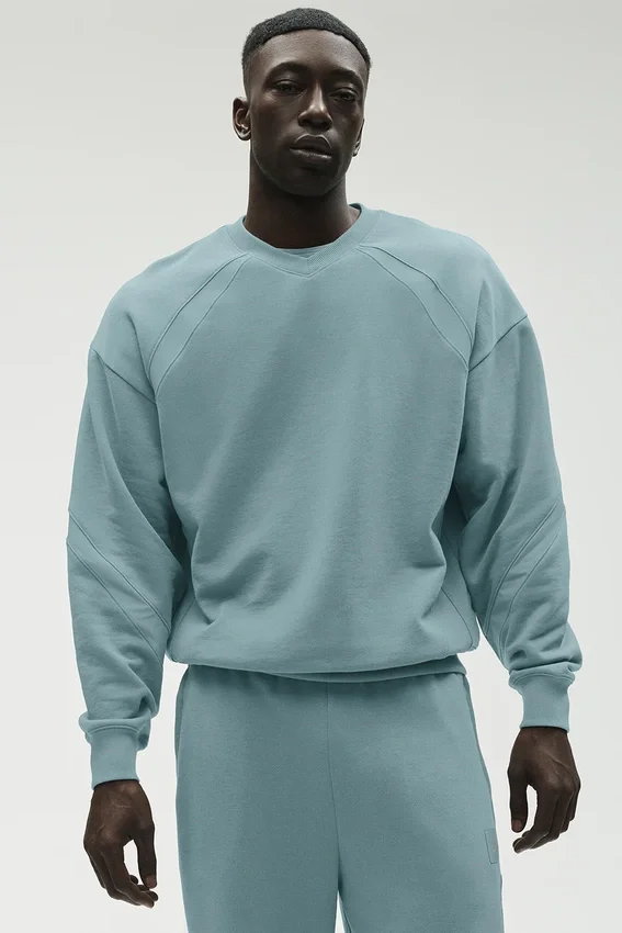 Bluza z okrągłym dekoltem Field – kolor Desert Sage