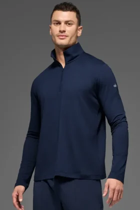 Bluzka z długim rękawem Conquer 1/4 Zip Reform – granatowa