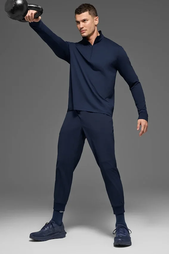 Bluzka z długim rękawem Conquer 1/4 Zip Reform – granatowa