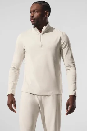 Bluzka z długim rękawem Conquer 1/4 Zip Reform – kolor kości