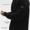 Bluzka z długim rękawem i guzikami z dzianiny Shift Knit – Czarna
