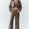 Bomber Nightfall z mieszanki wełny – kolor Alpine Cocoa Heather