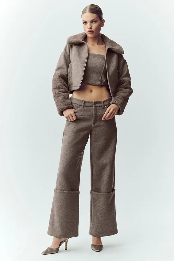 Bomber Nightfall z mieszanki wełny – kolor Alpine Cocoa Heather