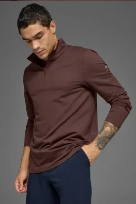 Conquer 1/4 Zip Reform z długim rękawem – Brownstone