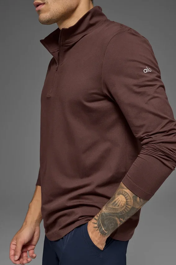 Conquer 1/4 Zip Reform z długim rękawem – Brownstone