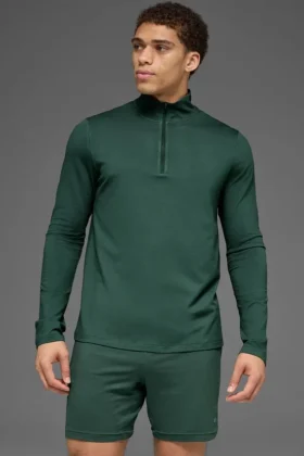 Conquer 1/4 Zip Reform z długim rękawem – Clover Green