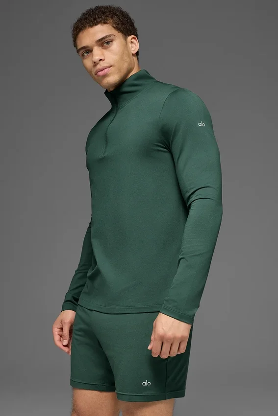 Conquer 1/4 Zip Reform z długim rękawem – Clover Green