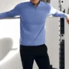 Conquer 1/4 Zip Reform z długim rękawem – niebieski prowansalski