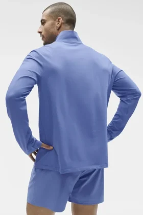 Conquer 1/4 Zip Reform z długim rękawem – niebieski prowansalski