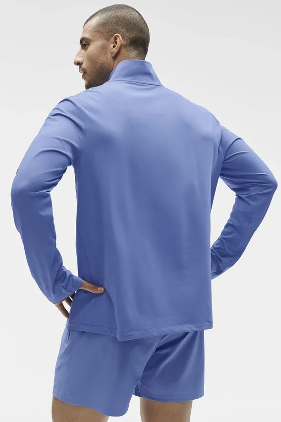 Conquer 1/4 Zip Reform z długim rękawem – niebieski prowansalski