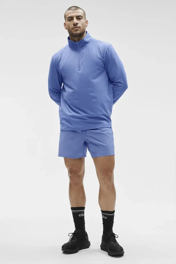 Conquer 1/4 Zip Reform z długim rękawem – niebieski prowansalski