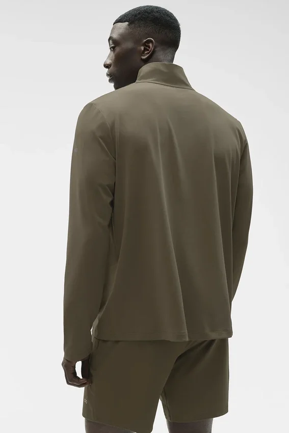 Conquer 1/4 Zip Reform z długim rękawem – oliwkowy