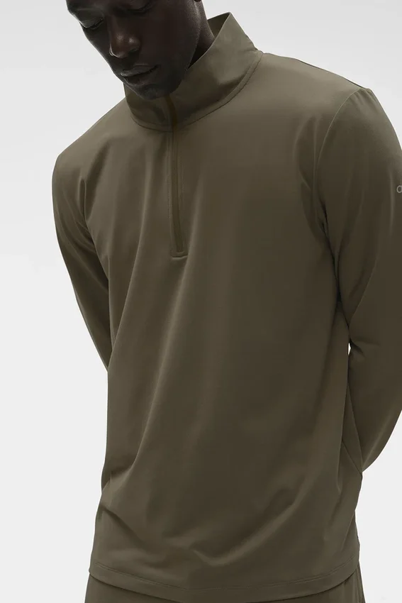 Conquer 1/4 Zip Reform z długim rękawem – oliwkowy
