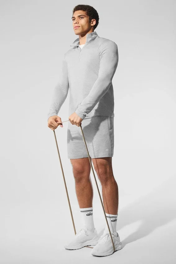 Conquer Reform z zamkiem 1/4 i długim rękawem – szary Athletic Heather