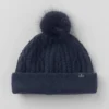 Czapka zimowa „Winter Bliss” z wzorem warkoczowym – granatowa