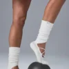 Damskie skarpetki z paskami Siren Grip – białe