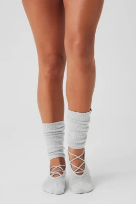 Damskie skarpetki z paskami Siren Grip – kolor Athletic Heather Grey