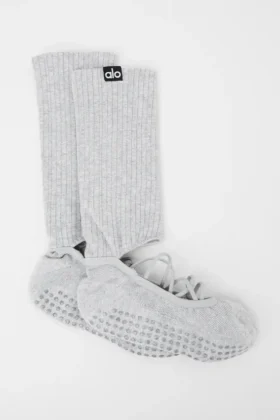 Damskie skarpetki z paskami Siren Grip – kolor Athletic Heather Grey