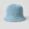 Dżinsowa czapka typu cloche z dzianiny – niebieski niebiański/ciemny niebieski niebiański
