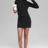 Dżinsowa spódnica High-Waist z dzianiny – czarna/antracytowa