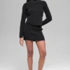 Dżinsowa spódnica High-Waist z dzianiny – czarna/antracytowa