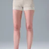 Dżinsowe High-Waist szorty Sport Play – kolor kości słoniowej/alabaster