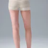 Dżinsowe High-Waist szorty Sport Play – kolor kości słoniowej/alabaster