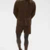 Długa bluza z guzikami z dzianiny typu shift – kolor espresso