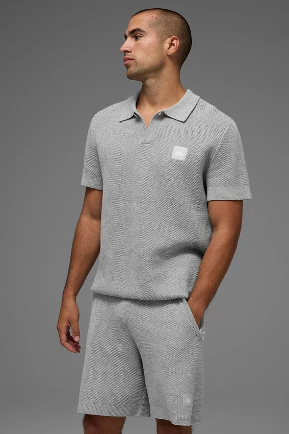 Dzianinowy swetr polo Sports Club – Athletic Heather Grey