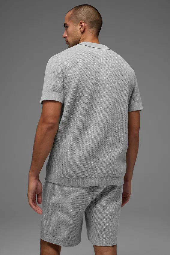 Dzianinowy swetr polo Sports Club – Athletic Heather Grey