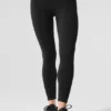 High-Waist 7/8 Highlight Legginsy Alosoft – czarne