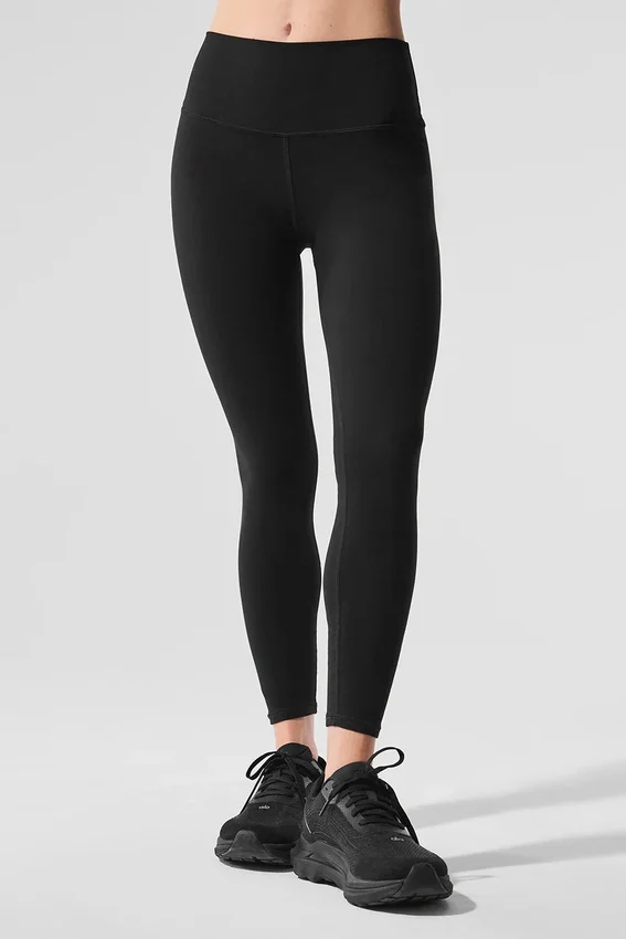 High-Waist 7/8 Highlight Legginsy Alosoft – czarne