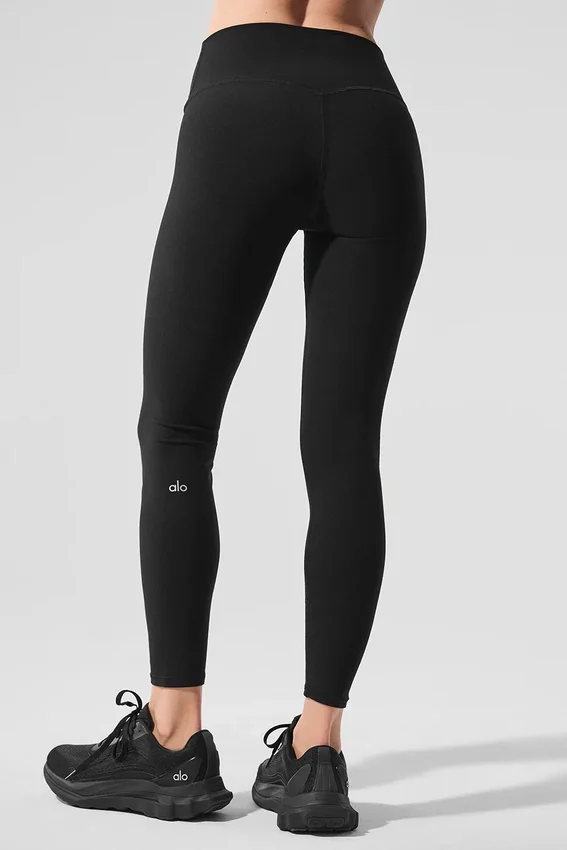 High-Waist 7/8 Highlight Legginsy Alosoft – czarne