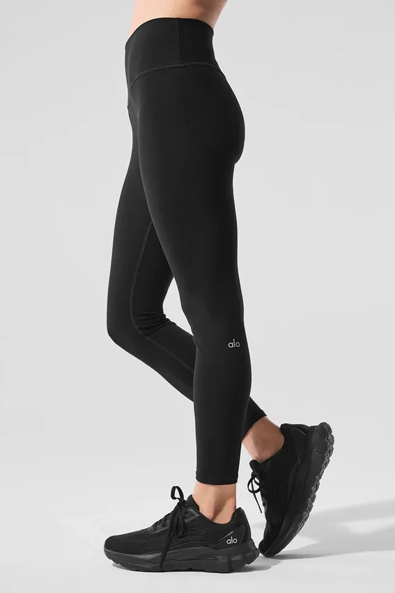 High-Waist 7/8 Highlight Legginsy Alosoft – czarne