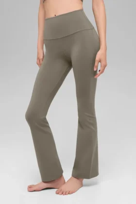 High-Waist Airbrush 7/8 Bootcut Legginsy – kolor jasnokakaowy