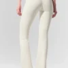 High-Waist Airbrush 7/8 Bootcut Legginsy – kolor kości słoniowej