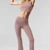 High-Waist Airbrush 7/8 Bootcut Legginsy – kolor taupe