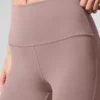 High-Waist Airbrush 7/8 Bootcut Legginsy – kolor taupe
