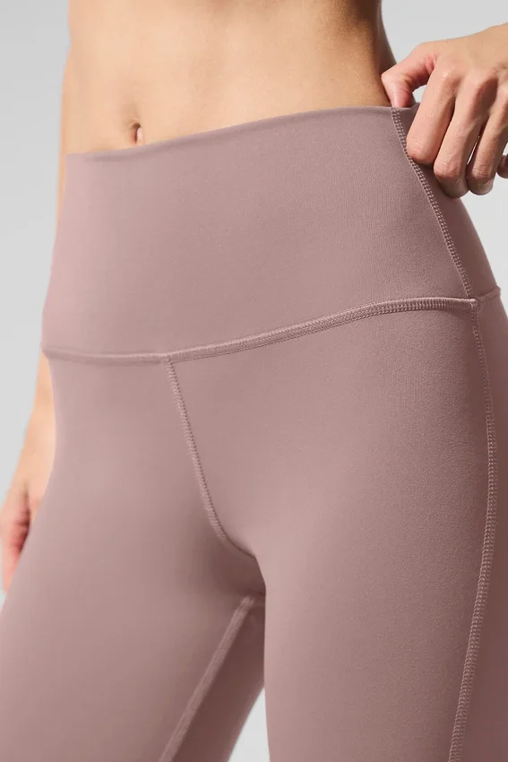 High-Waist Airbrush 7/8 Bootcut Legginsy – kolor taupe