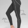 High-Waist Airbrush 7/8 Heart Throb Legginsy – antracytowo-białe