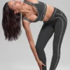 High-Waist Airbrush 7/8 Heart Throb Legginsy – antracytowo-białe