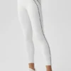 High-Waist Airbrush 7/8 Heart Throb Legginsy – białe/czarne