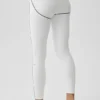 High-Waist Airbrush 7/8 Heart Throb Legginsy – białe/czarne