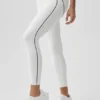 High-Waist Airbrush 7/8 Heart Throb Legginsy – białe/czarne