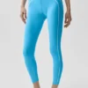 High-Waist Airbrush 7/8 Heart Throb Legginsy – błękitny/biały
