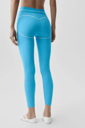 High-Waist Airbrush 7/8 Heart Throb Legginsy – błękitny/biały